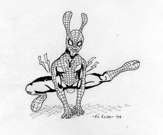 Spider Buzz Bunny In Elias Delgados My Drawings Comic Art Gallery Room